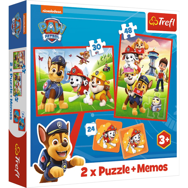 Mamido Puzzle a Pexeso Tlapková patrola Psi tým v akci 2v1 Trefl