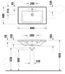 DURAVIT - D-Neo Umyvadlo 800x480 mm, bez otvoru pro baterii, bílá 2367800060