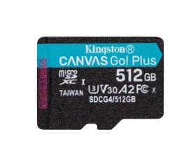 Kingston MicroSDXC karta 512GB Canvas Go! Plus, R:200/W:160MB/s, Class 10, UHS-I, U3, V30, A2 + Adaptér EDF_443751