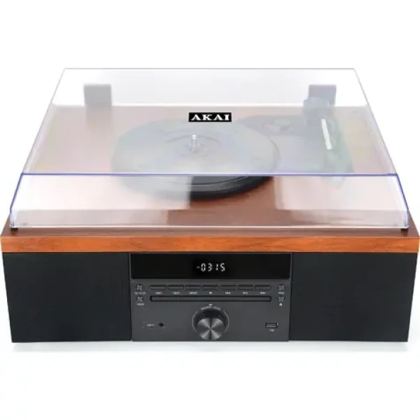 AKAI ATT-14BT hnědá / Gramofon / 33 45 78 RPM / FM / CD / AUX / Bluetooth 5.0 / repro (4905192533496)