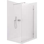 CERANO Sprchová zástěna Walk-in Orbis Round - Pravá - 8 mm - kulatá vzpěra - chrom, mléčné sklo - 120x200 cm