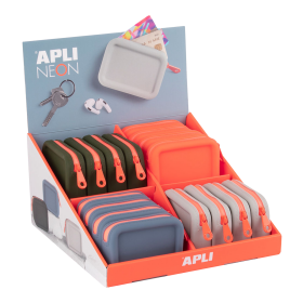 APLI silikonová peněženka NEON, silikon, displej, 16 ks, mix barev