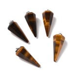 Kyvadlo z přírodního kamene - tygří oko - 35–36 × 13–14 mm - 1 ks