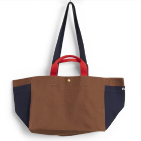 HAY Bavlněná taška Weekend Bag S Brown Multi, hnědá barva, textil