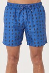 AC&Co / Altınyıldız Classics Men's Indigo Standard Fit Casual Patterned Swimwear Marine Shorts.