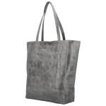 Módní dámská kožená kabelka na rameno Naysa, šedá