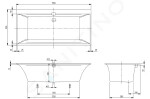 VILLEROY & BOCH - Squaro Edge 12 Vana Duo, 1900x900 mm, Quaryl, bílá UBQ190SQE2DV-01