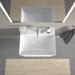 DURAVIT - DuraSquare Umyvadlo 600x470 mm, bez přepadu, s otvorem pro baterii, DuraCeram, WonderGliss, bílá 23536000711