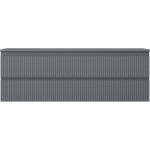 MEXEN/S - Rivel koupelnová skříňka pod umyvadlo 140 cm s deskou, 2 zásuvky, reliéf , grafit mat 91A20-14047-2-BFFC66