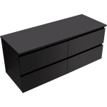 CERANO Koupelnová skříňka Carole + deska pod umyvadlo Navira Slim - 18 mm - černá matná - 120x49,8x46 cm