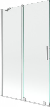 MEXEN/S - Velar Dvoukřídlá posuvná vanová zástěna 110 x 150 cm, transparent, chrom 896-110-000-01-01