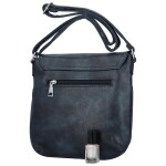 Dámské koženkové crossbody s klopou Debora, modrá