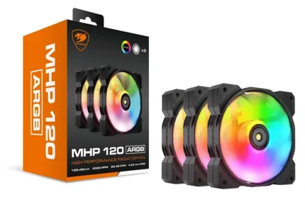 COUGAR MHP 120 ARGB 3 ks černá, bílá / Ventilátor / 120 mm / ARGB / PWM / 600-2000 RPM (CGR-CF-MHP12HB3-RGB)
