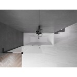 MEXEN/S - Velar L dvoukřídlá posuvná vanová zástěna 100 x 150, dekor, černá 896-100-003-31-70