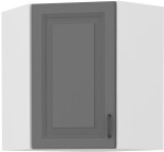 Horní rohová skříňka Stilo 60x60 GN-72 1F (45°) Barva korpusu: Dub artisan, Barva dvířek: Bílá