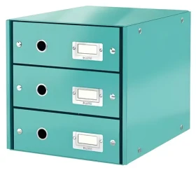 Leitz ClickStore ledově modrá / Zásuvkový box / 3 zásuvky (60480051)