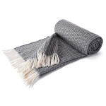 Pléd s třásněmi LADA tmavě šedý 150 x 200 cm