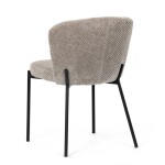 Židle jídelní, lanýžová látka, černé kovové nohy.