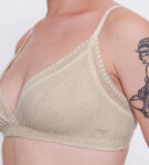 Dámská podprsenka GO Ribbed R Bralette - GRAY - sv. béžová M013 - SLOGGI GRAY L