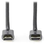 Nedis Profigold High Speed HDMI 10 m šedá / Kabel HDMI / 4K 60 Hz / Ethernet / zlacené konektory / bavlněný oplet (CVTB34000GY100)