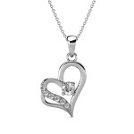 Elenys pozlacený náhrdelník Swarovski® Srdce 18K bílé zlato