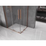 MEXEN/S - Velar L Duo sprchový kout, posuvné dveře 100 x 90, transparent, měď kartáčovaná 871-100-090-02-03-65