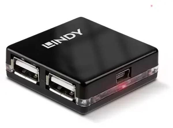 Lindy Mini-Hub černá / USB hub / 4× USB 2.0 / 480 Mbit/s (42742)