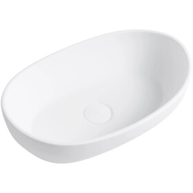CERANO - Umyvadlo z litého mramoru Persea - na desku - bílá matná - 50x32 CER-WB23