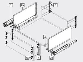 Blum K-BLUM Legrabox F 450 mm/40 kg, Blumotion/TOB, Orion šedá :: vrut (255442)