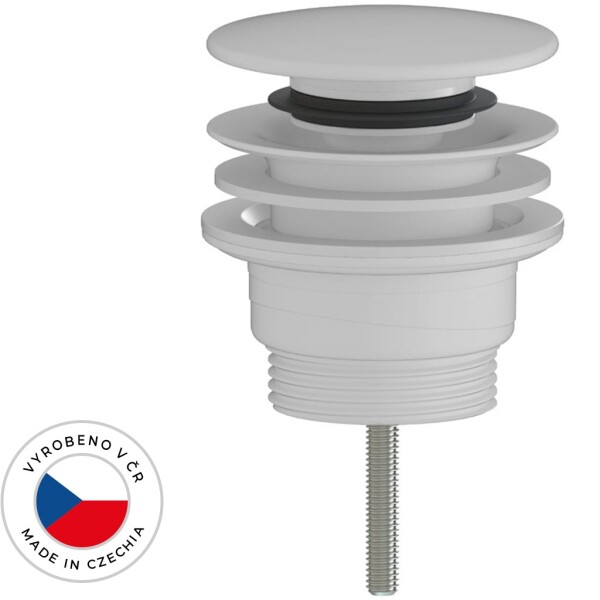 CERANO Umyvadlová výpusť - 5/4“ click-clack - univerzální - plast - bílá matná