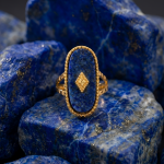 ELENYS Valora Lapis – pozlacený prsten 18K žluté zlato Velikost: Nastavitelná (52-58 mm)