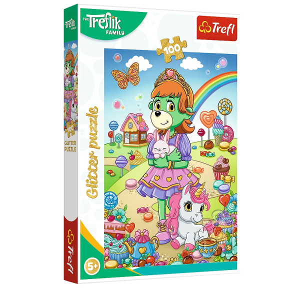 Mamido Třpytivé puzzle Treflíci 100 dílků Trefl