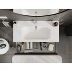 MEXEN/S - Rivel koupelnová skříňka 100 cm s umyvadlem Vela, 1 šuplík, reliéf , grafit mat/bílá mat 91A20-10023-1-BF66-W23M01