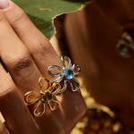 ELENYS Bloom – pozlacený prsten 18K žluté zlato Velikost: 8 (EU: 57-58)