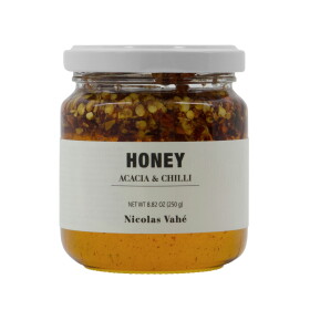 Nicolas Vahé Akátový med s chilli 250 g, žlutá barva, sklo