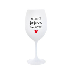NEJLEPŠÍ BABIČCE NA SVĚTĚ - bílá sklenice na víno 350 ml