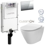 LAUFEN Podomít. systém LIS TW1 SET s chromovým tlačítkem + WC CERSANIT CLEANON CITY H8946630000001CR CI1