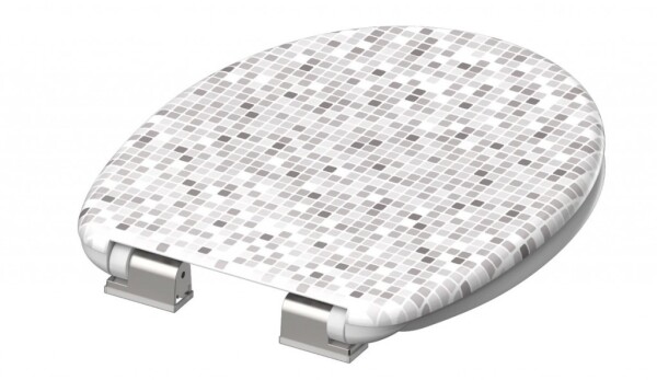 Eisl - Duroplastové WC sedátko se zpomalovacím mechanismem SOFT-CLOSE MOSAIC GREY, ED82118 ED82118