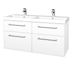 Dřevojas - Umyvadlová skříňka Q MAX SZZ4 120 - M01 Bílá mat / Úchytka T03 / M01 Bílá mat 332266C