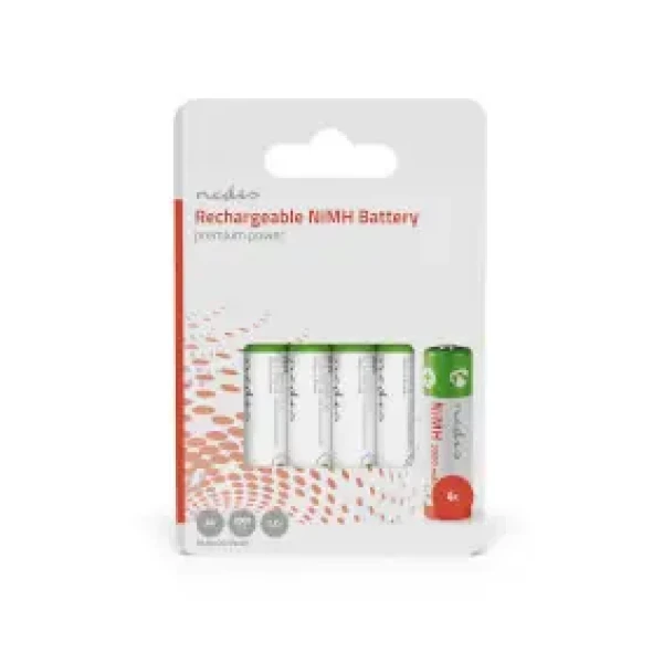 Nedis Dobíjecí Ni-MH baterie AA 4 ks / 1.2 V DC / 2000 mAh (BANM20HR64B)