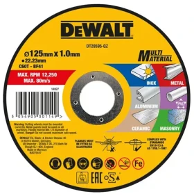DeWALT DT20595 / Řezný kotouč na nerezovou ocel / Průměr 125 x 22.23 mm / Šířka 1.0 mm (DT20595)