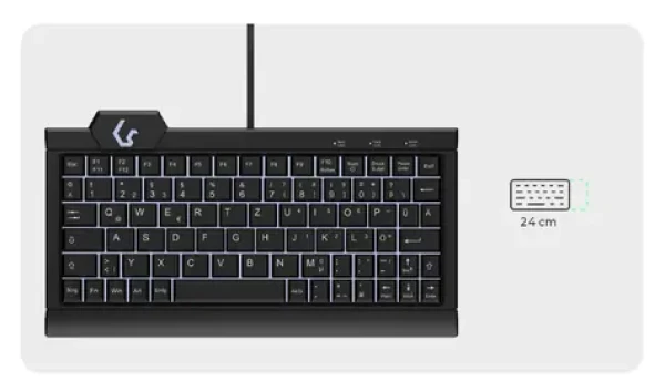 Keysonic KSK-3010ELC černá / Mini klávesnice / USB / QWERTZ DE / 78 kláves / Podsvícení LED (60962)