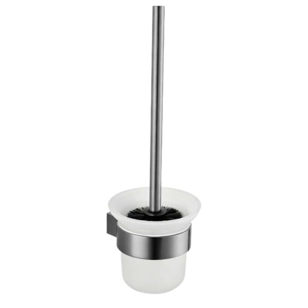 Kielle - Vega WC štětka nástěnná s držákem, matné sklo/gun grey 40518027