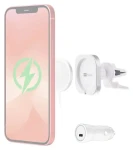 ER Power Car Vent Mount bílá / Držák do auta pro MagSafe / Autonabíječka 20W / Do ventilace (ERPWCMCH-WH)