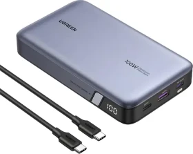 Ugreen PB720 šedá / Powerbanka / 20000mAh / LED displej / rychlonabíjení / 2x USB-C (UGR1830)