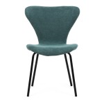 Židle jídelní, modrá látka, nohy černý kov