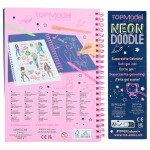 Top model Top model, 3497670, Neon doodle book, kreativní omalovánky se samolepkami a pery