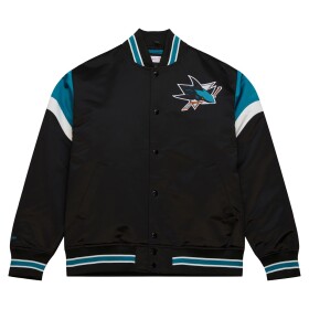 Mitchell Ness Pánská Bunda San Jose Sharks NHL Heavyweight Satin Jacket Velikost: