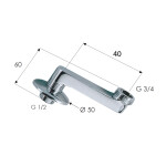 AQUALINE - Excentrická etážka pro nástěnné baterie 100-150 1/2" x 3/4", ks 83298