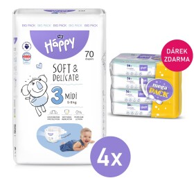 4x Bella Happy 3 MIDI Big Pack 5-9kg, 70ks